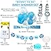 Boy Baby Shower Decorations For Boy - 33 Piece Kit Mommy To Be Sash IT'S A BOY Banner Theme Blue White Swirl Decor Tissue Paper Flower Pom Poms Swirlers Party Supplies Table Cloth Favors Balloons