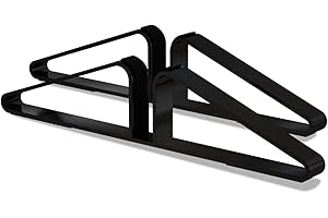 PUPETPO Freestanding Pet Gate Metal Support Feet, Triangle Support Feet Set of 2 for Extra Wide Foldable Pet Gate, Easy to Install, A Pair of Safety Fence Feet for Wooden Dog Gate, Black