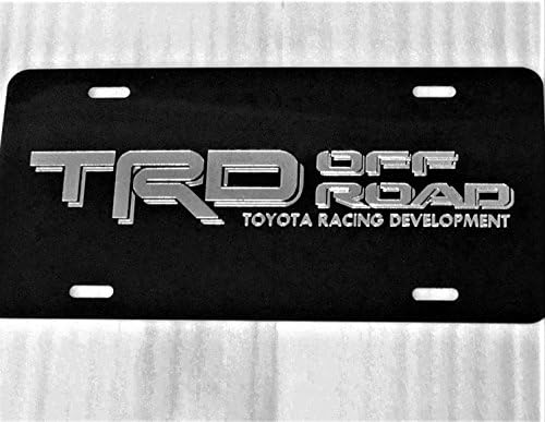 Toyota TRD Off Road 1 Car Tag Diamond Etched on Black Aluminum License Plate
