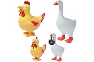 GZCVBA 2 Pack Magnetic Chicken Goose Duck Key Holder - Desk Chicken Goose Duck Statue - Cute Home Decor - Gag Quirky Gifts - Untitled Chicken Goose Duck Game Merch