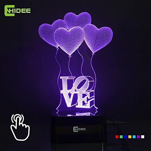 CNHIDEE Best friend gift nightlight for children Optical Illusion 3d led Night Light baby kid boy toddler bedroom decorations decor RGB Color Various Design Nursery Decoration Unusual Valentine's Day