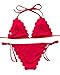 OMKAGI Women Swimwear Bikini Sets Padded Lacework 2 Pieces Swimsuits (L, Red)