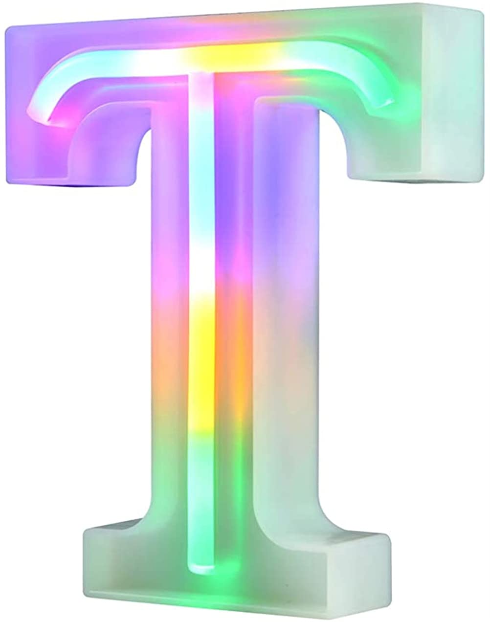 Luminous LED Neon Night Lights for Wall Decoration - Colorful Letters (T)