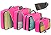 Valyne Packing Cubes 4-pcs Set, Luggage Travel Organizer Bags with a Free Laundry/shoe Bag