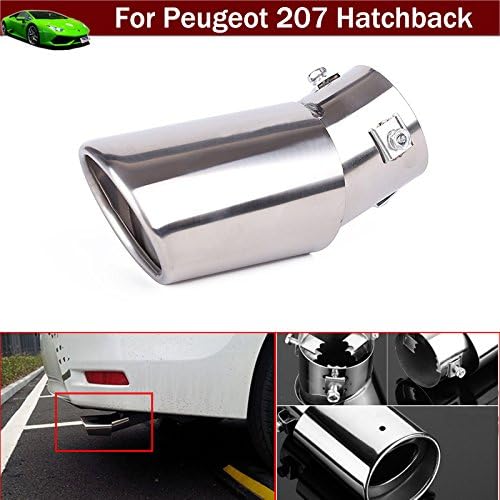 New 1pcs Chrome Car Tailpipe Exhaust Muffler Tail Pipe Tip Extension Pipes End Pipes Silver Color Custom Fit