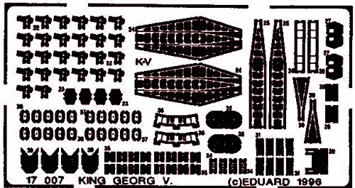 Eduard 1:700 HMS King George V. Photo-Etch Detail Set for Tamiya Kit #17007*