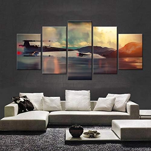 XLST HD Printed Oil Painting 5 Pieces Star Wars Painting For Home Decor Pictures