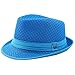 The Hat Depot Light Weight Classic Soft Cool Mesh Crushable Fedora hat (S/M, Turquoise)