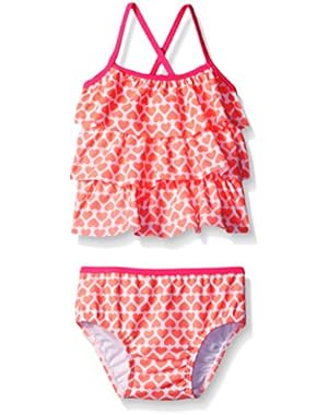 Baby Girls' Two Piece Ruffle Heart Tankini