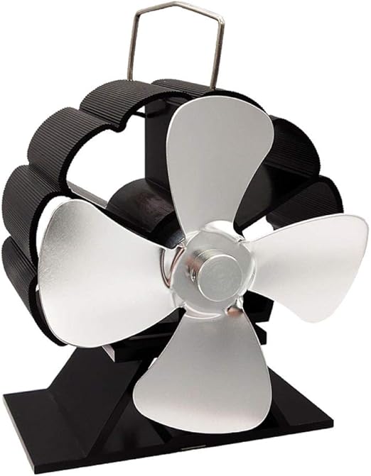 APQMR Wood Burner Fans Silent Effecient 4 Blades Heat Powered Stove Fan