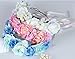 Vivivalue Rose Flower Crown Boho Flower Headband Hair Wreath Floral Headpiece Halo with Ribbon Wedding Party Festival Photos Beige