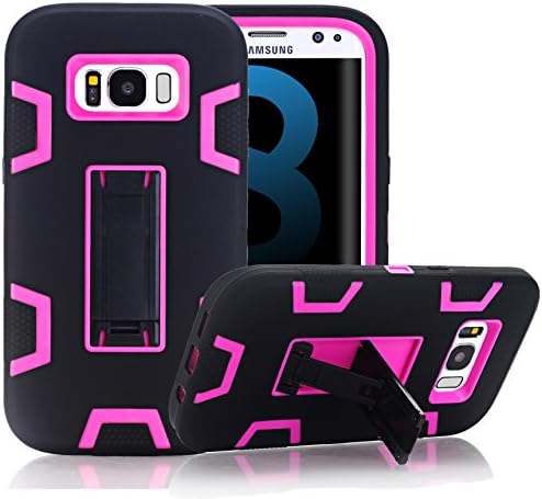 S8 Plus / Galaxy S8 Plus / Case,DIOS CASE(TM) Soft TPU Bumper &amp; Hard Kickstand PC Back Dual Layer Hybrid Protective Armor Impact Defender Cover for Samsung Galaxy S8 Plus (6.2 inch) (Hot Pink/Black)