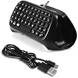Delaman PS4 Controller Keyboard, Mini Wireless Bluetooth Gaming Keyboard for PS4 Controller ChatPad Input Text Search Chat, Built-in Speaker 3.5mm Jack