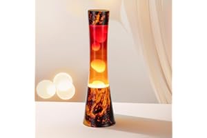 AHCCSD 16 Inch Volcano Magma Lamp,Motion Liquid Lamp Yellow with White Wax Volcanic Base Relaxing Gorgeous Lamp for Adults Night Light for Kids Women Girls Home Office Decor Birthday Great Gift