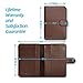 RFID Blocking Leather Travel Passport Holder With Snap, Bifold Wallet For Men And Women, Brown
