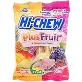Hi-Chew Plus Fruit 2-in-1 Flavor Chewy Candy, Mango and Pineapple, Cranberry and Grape, Pack of 2
