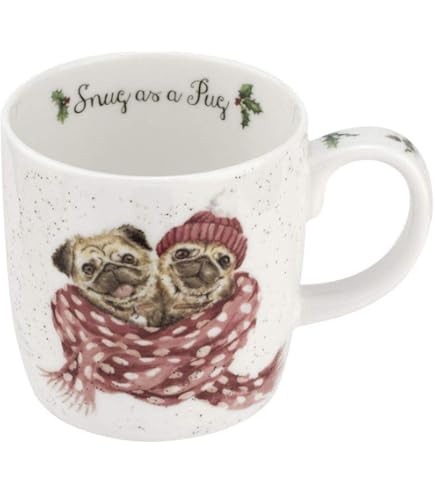 Royal Worcester fine bone China beker mok 310ml THAT FRIDAY FEELING Wrendale hond Tekkel Teckel Dachshund dieren design Hannah Dale MMTC5629-XS