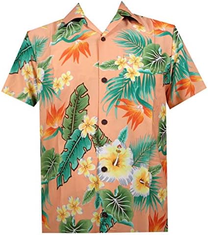 Hawaiian Shirt Mens Flower Leaf Beach Aloha Party Casual Holiday Short Sleeve