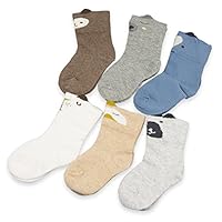 CoCoCute Baby Socks Toddler Socks Infant Socks Cartoon Pattern Girls Boys Cotton Socks (XS(0-12M), Duck-6 pairs)