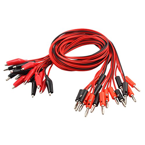 uxcell Power Supply Double Alligator Clip to Banana Connector Audio Video Test Lead Cable 1M Length 8 Pairs