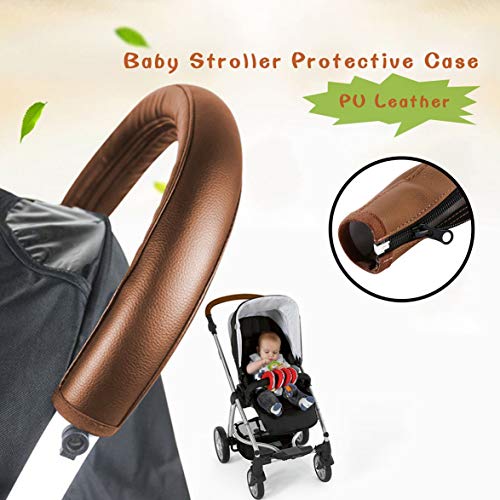 image for Foreverharbor Baby Pram Accessories Stroller Armrest PU Leather Protec