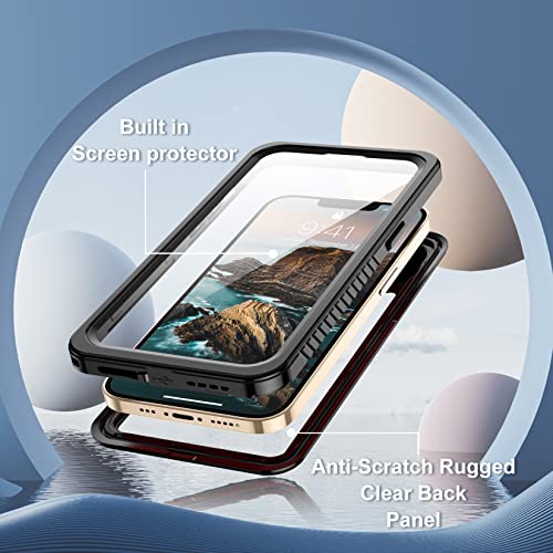 Temdan iPhone 13 Pro Case Waterproof,Builtin Screen Protector, Full