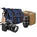 Kattee Men's Canvas Cow Leather DSLR SLR Vintage Camera Shoulder Messenger Bag Blue