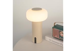 WEILAILUX Shower Lamp Waterproof, Outdoor Cordless Table Lamp Rechargeable, Portable Battery Operated Lamp, Touch Dimmable Night Light for Bedroom/Patio/Dinning/Camping (Khaki)