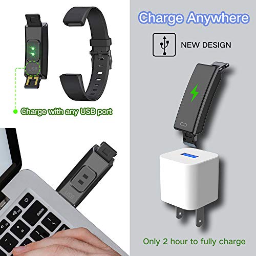 Kberho Slim Fitness Tracker for Kids Women Men,Heart Rate Monitor,IP68 Waterproof Activity