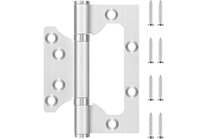 HANYAN HUS 12 Pack Non-Mortise Door Hinges 4 x 3 Inch Satin Nickel Stainless Steel Bearing Mute Smooth Interior Door Hinge with Hinge Mounting Screws