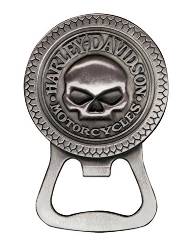 Harley-Davidson Willie G Skull Hubcap Bottle Opener Antiqued Magnet DM102906
