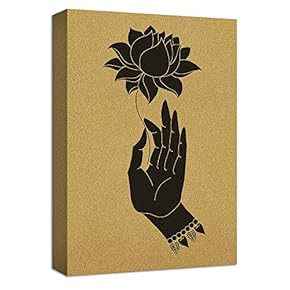 Canvas Wall Art Zen Style Yellow Pop-up Black Painting Artwork for Home Prints Framed - 12x18 inches