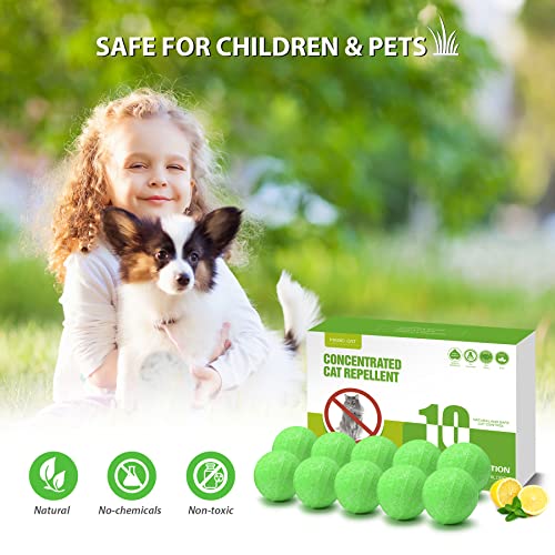 MAGIC CAT Cat Repellent Outdoor, 10 Pack Natural Peppermint Oil Cat