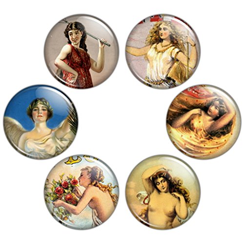 Button Bistro Women's Divine Ladies 1.25 inch (32 mm) Pinback Button Set Badges Pins