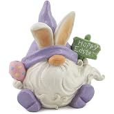 Boston International Easter Gnome Tabletop Figurine, 6-Inches, Purple Payson with Bunny Ears