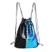 MHJY Sparkly Drawstring Backpack Mermaid Sequin Dance Bag Sports Gym Beach Swim Backpack Birthday Easter Gift Bag