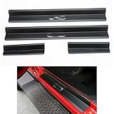 Nicebee One set of 4 pcs Aluminum alloy Front & Rear Door Sill Protector Scuff Plate Entry Guards For 2007-2016 Jeep Wrangler JK 4 Door Black