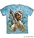The Mountain Sloth & Butterflies Adult T-Shirt, Blue, Large