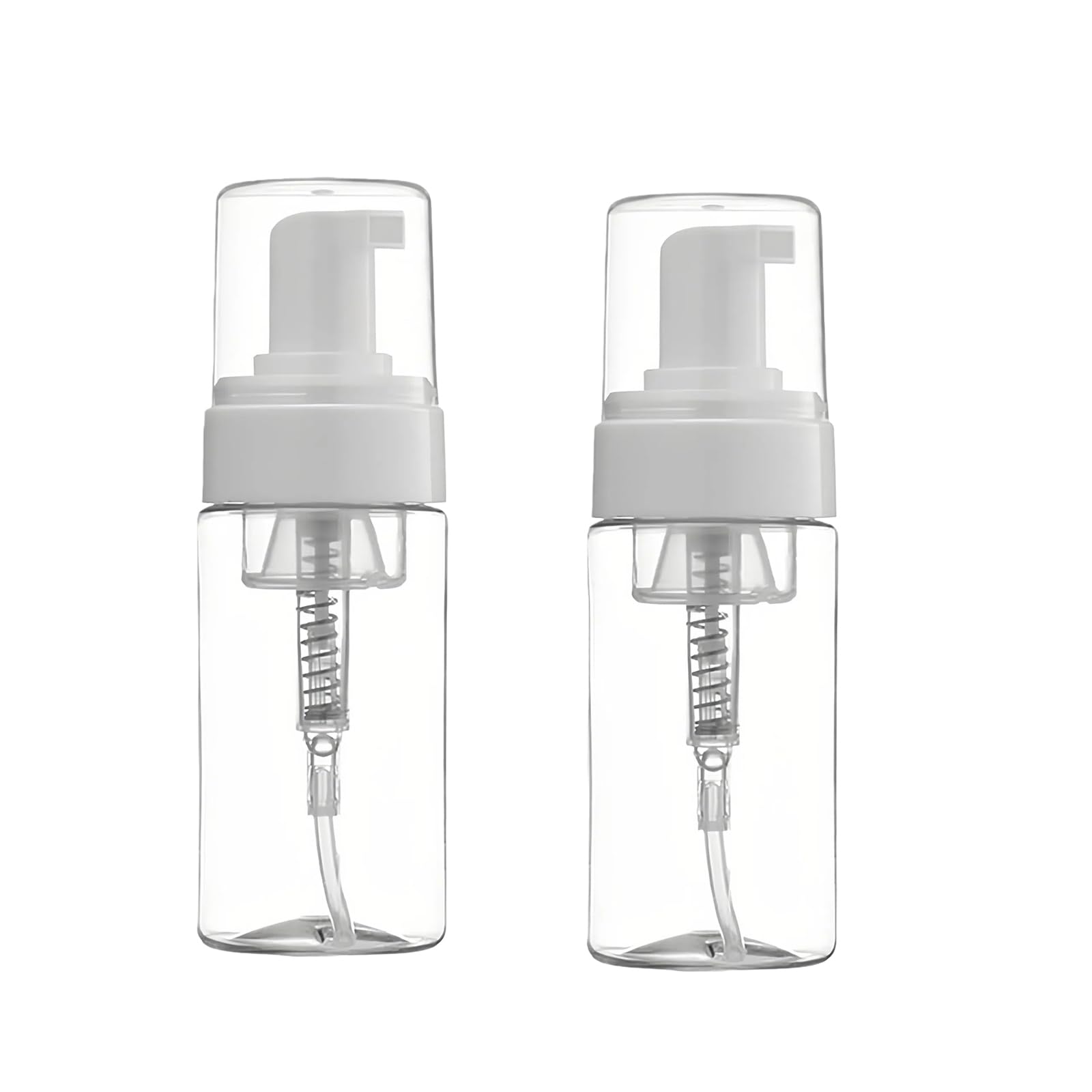 2Pcs 100ml Empty Clear Plastic Foam Dispenser Bottles Refillable Foam Pump for Facial Cleanser Hand Soap Shampoo Liquid Soap Dispenser