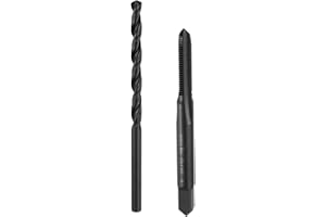 uxcell Tap & Drill Bit Set, 1pcs 8-40 UN Straight Flute Thread Taps and 1pcs 3.5mm Twist Drill Bits, Black Oxide HSS6542 Scre