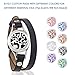 Aroma Essential Oil Diffuser Bracelet, LURICO Stainless Steel Aromatherapy Locket Bracelets with 16 Color Pads, Adjustable Leather Band with Jewelry Gift Box-Black