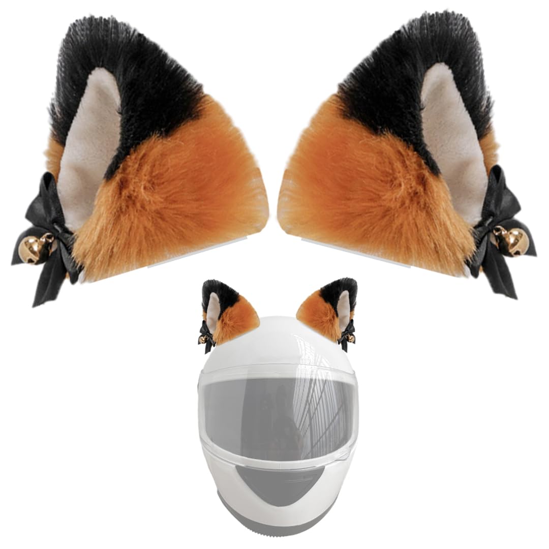 Photo 1 of 1 Pair Cute Cat Ears Helmet Decorations Helmet Accessories Plush Helmet Ears Helmet Horns Helmet Embellishments Style 14