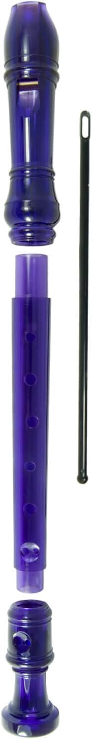 TIGER REC7-PU Descant/Soprano School Recorder with Bag, Cleaning Rod and Fingering Chart, English/Baroque Fingering - Purple - Image 5