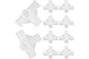 Beavorty 10pcs Plastic 4-Way Closet Rod Connectors 13mm I.d Joint Fittings for Wardrobe and Shoe Cabinet