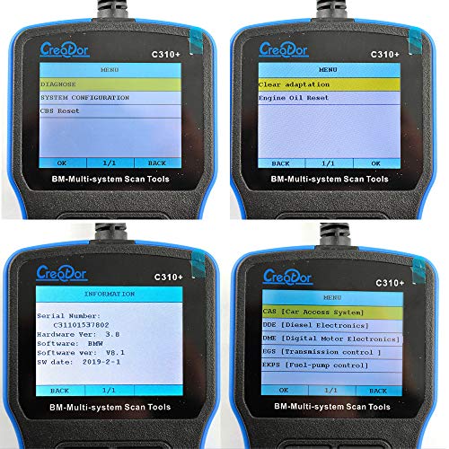 MAOZUA Latest V7.7 Creator C310+ Airbag/ABS/SRS Diagnostic Scan Tool For BMW Code Reader with Clear Adaptation and Engine Oil Reset Function Only for BMW