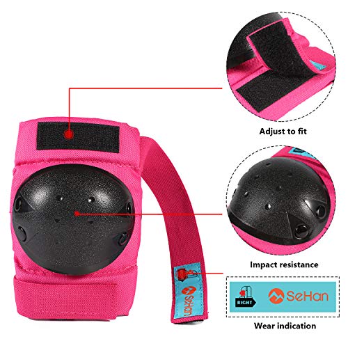 Protective Gear Set for Kids from 3 to 12 Years Old (Pink)