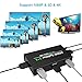 Hhusali 1x4 HDMI Splitter 1 In 4 Out Digital 1 x 4 Splitters with Full HD 4K x 2K, 3840 × 2160, 3D Support