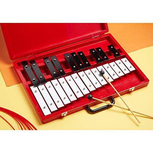 Glockenspiel Xylophone 25Note Chromatic Glockenspiel in Wooden Case