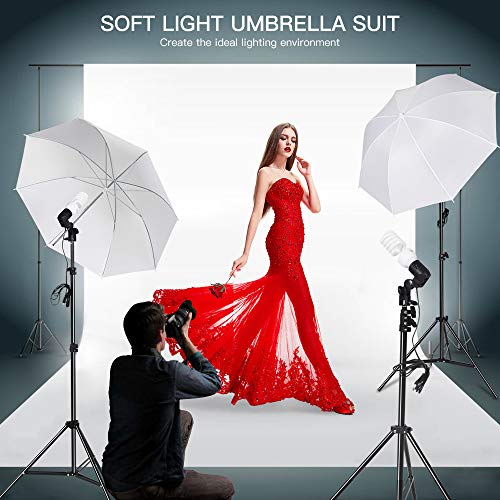 MOUNTDOG 800W Photography Umbrella Continuous Lighting Kit Photo Portrait Studio Day Light Umbrella Reflector Lights for Camera Shooting