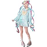 Wecos Women Cosplay Game Streamer Costumes Laser School Uniform for Halloween Cos